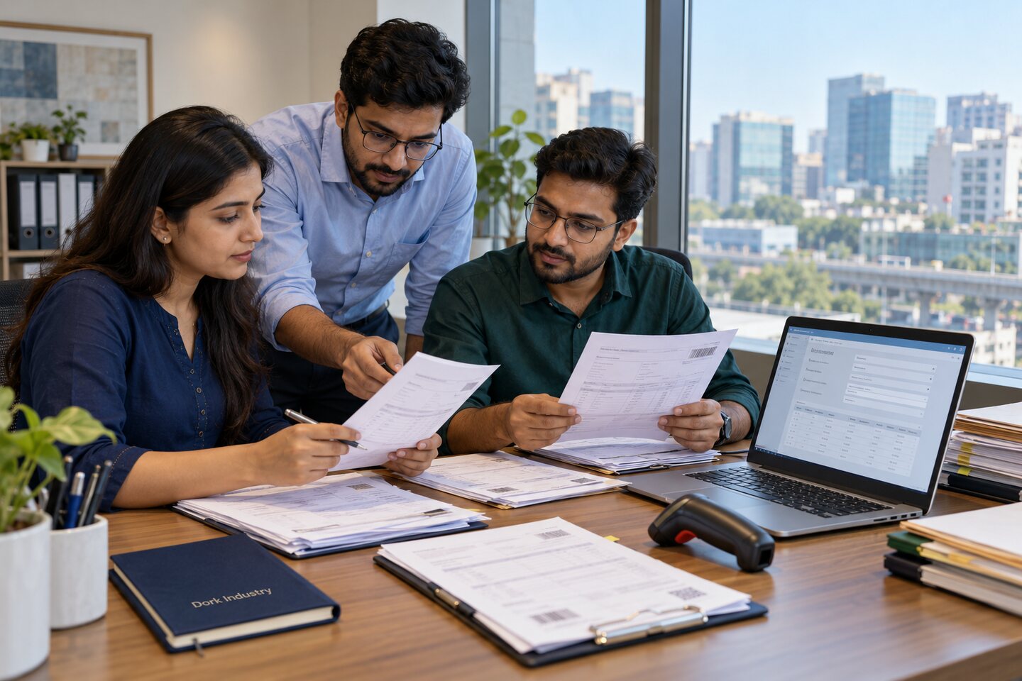 Delhi finance team reviewing invoices with AI extraction