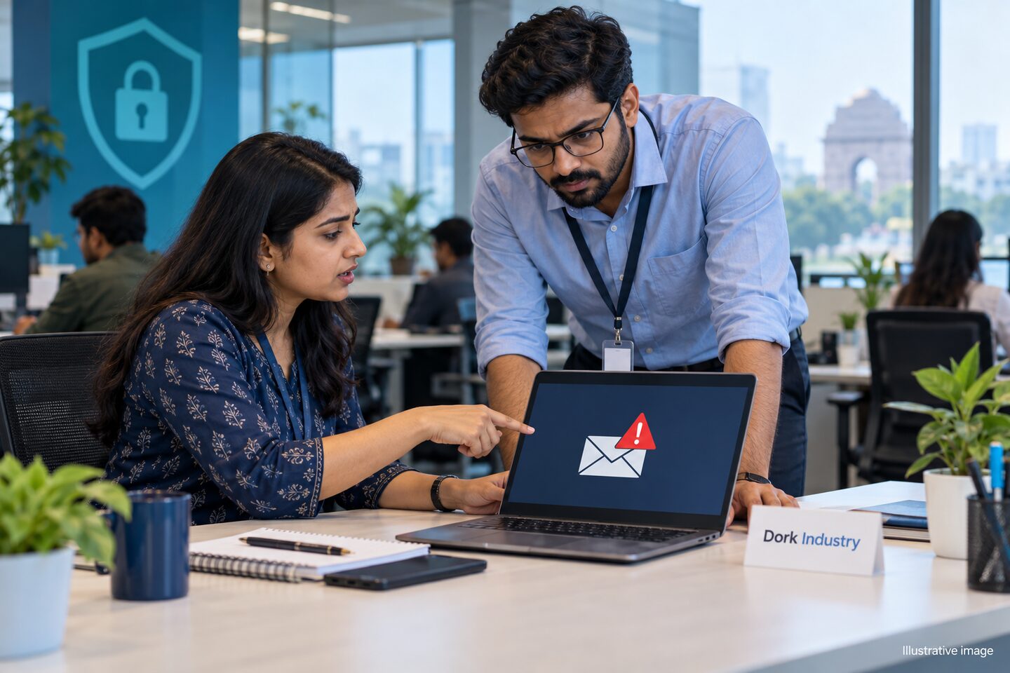 Employee clicked a phishing link: illustrative Delhi office incident report to IT support.