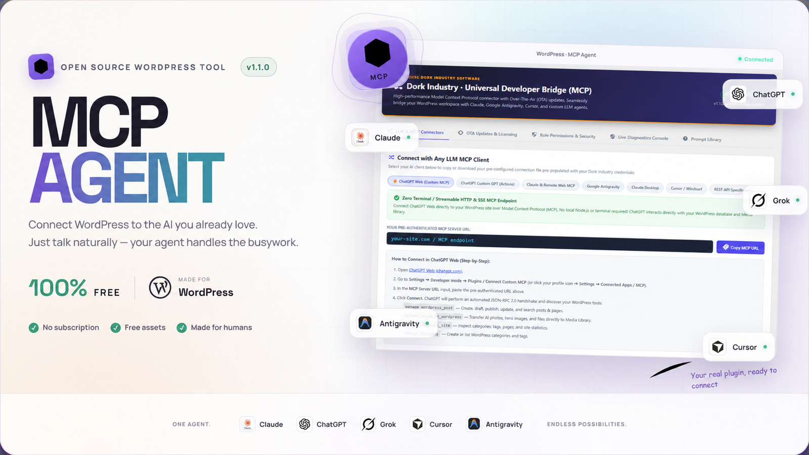 Dork Industry Universal Developer Bridge (MCP) — WordPress Plugin