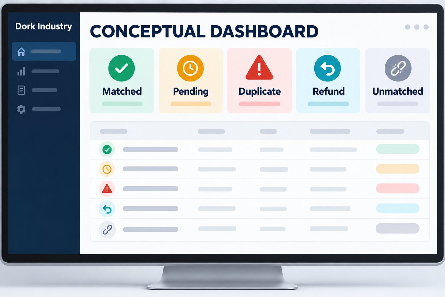 Conceptual school fee reconciliation dashboard