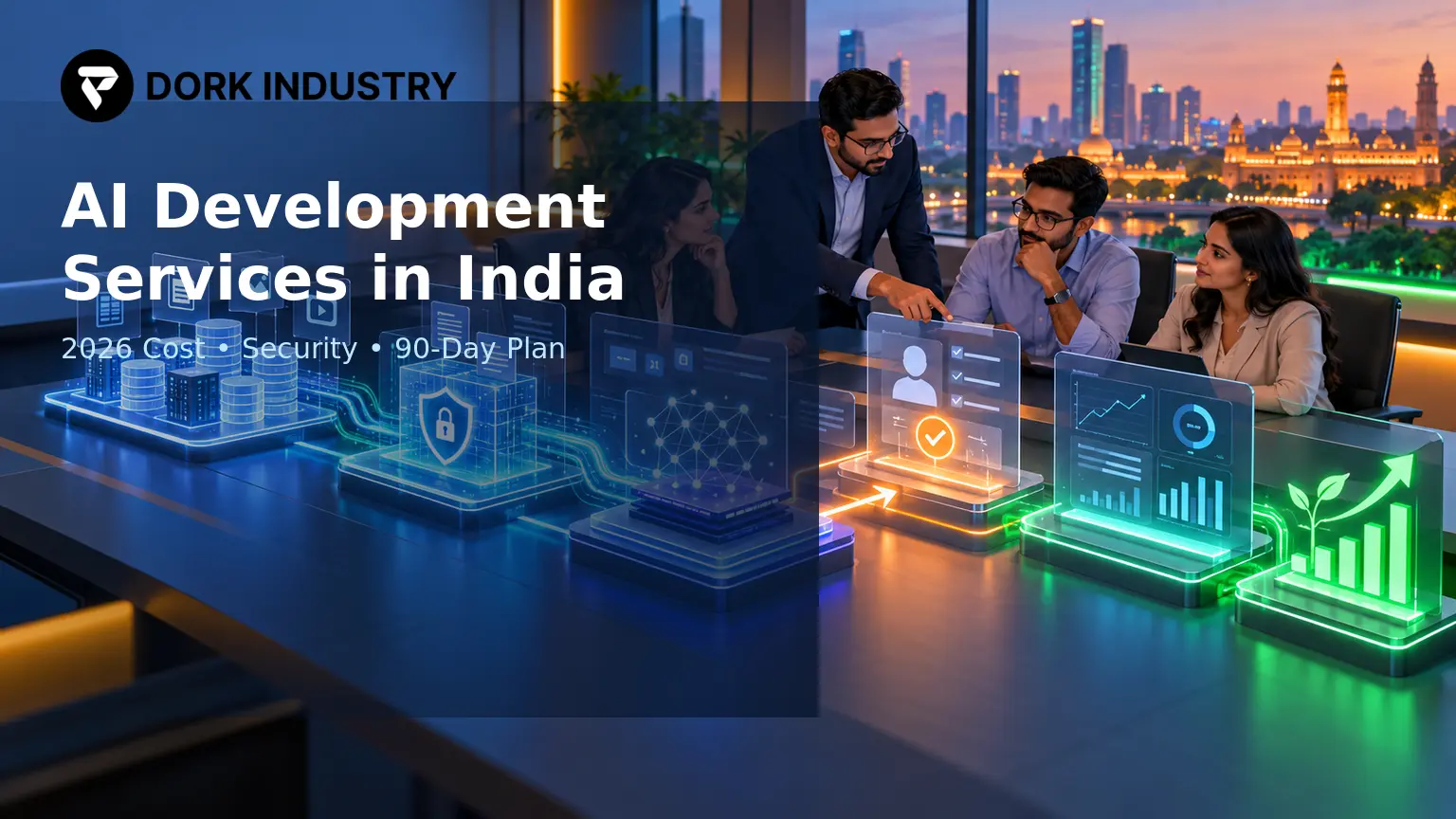 AI development services in India planning secure data, human approval and measurable business outcomes — Dork Industry