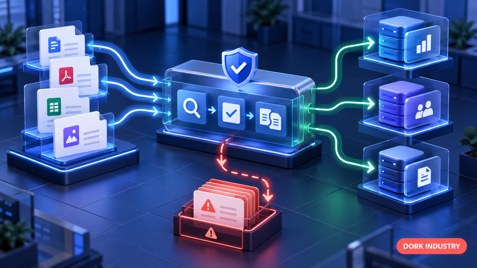 Validated document data integrating with ERP CRM and a recovery queue