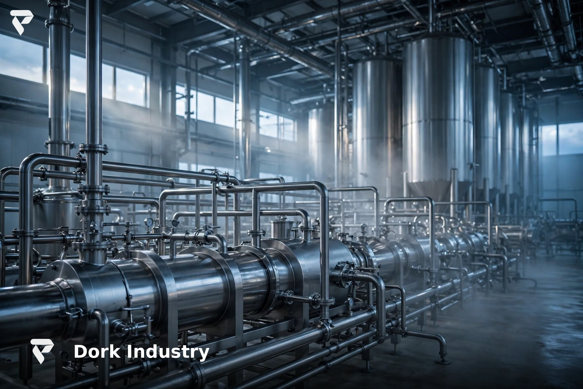 Modern dairy processing plant where AI development supports milk-quality monitoring