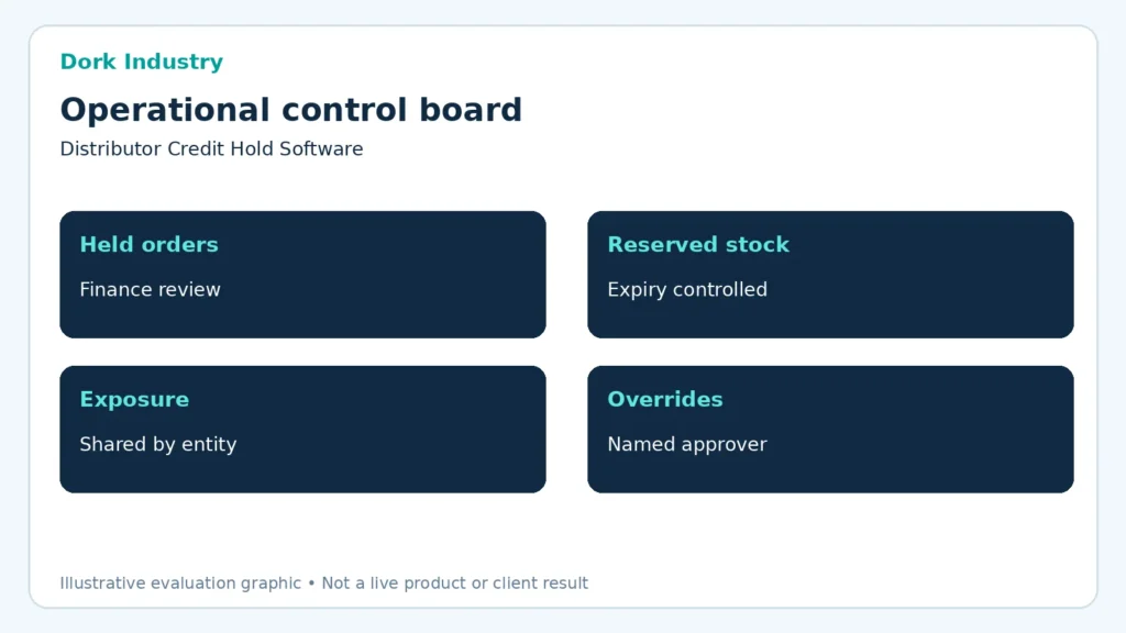 distributor credit hold software conceptual control board