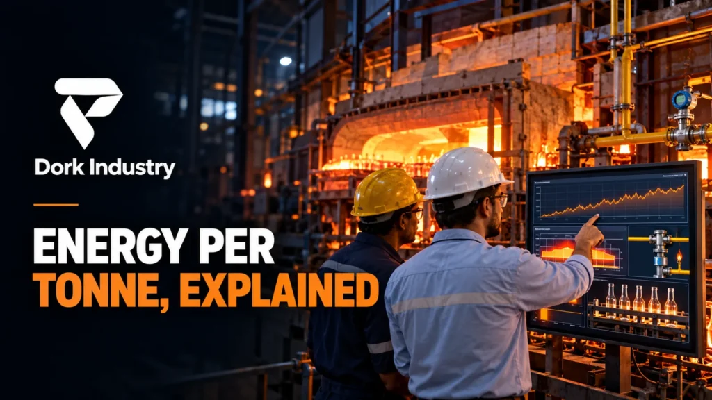 Glass plant engineers diagnosing rising specific energy consumption with furnace and production data
