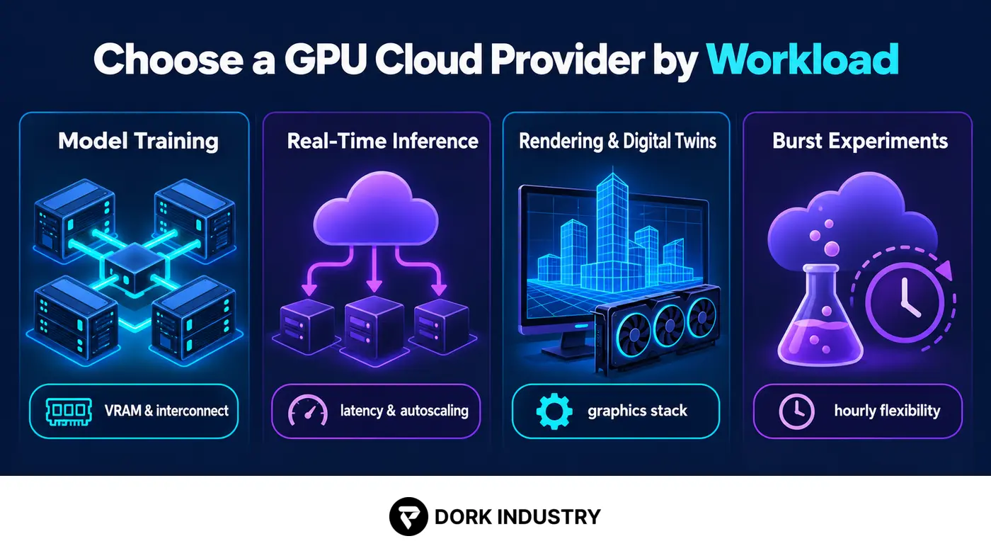 Choose GPU cloud providers by training inference rendering or burst workload