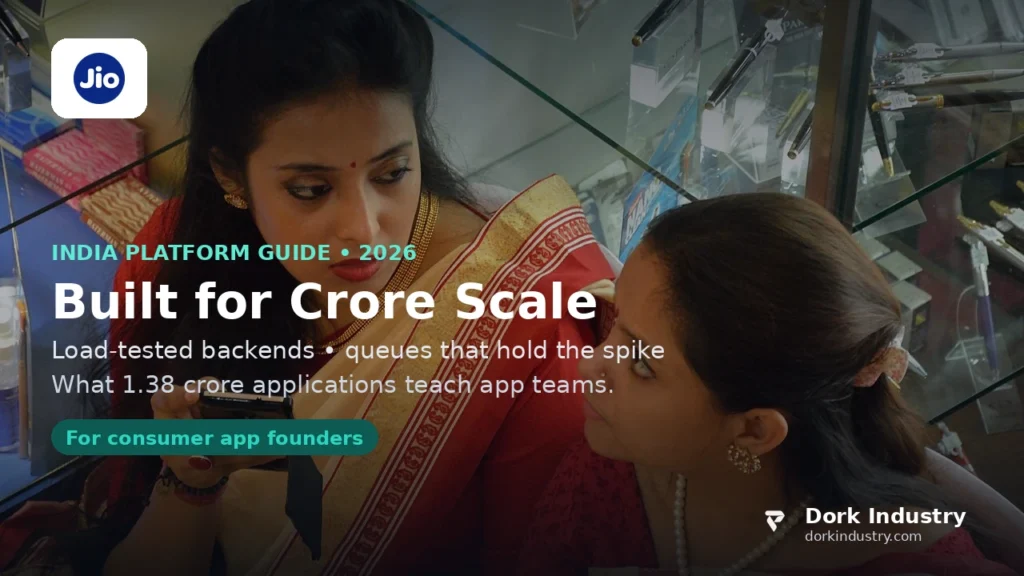 Indian smartphone users at crore scale for mobile app development. Cover photo: Biswarup Ganguly, CC BY 3.0, via Wikimedia Commons. Jio logo: Reliance Jio, public domain file via Wikimedia Commons, editorial use.