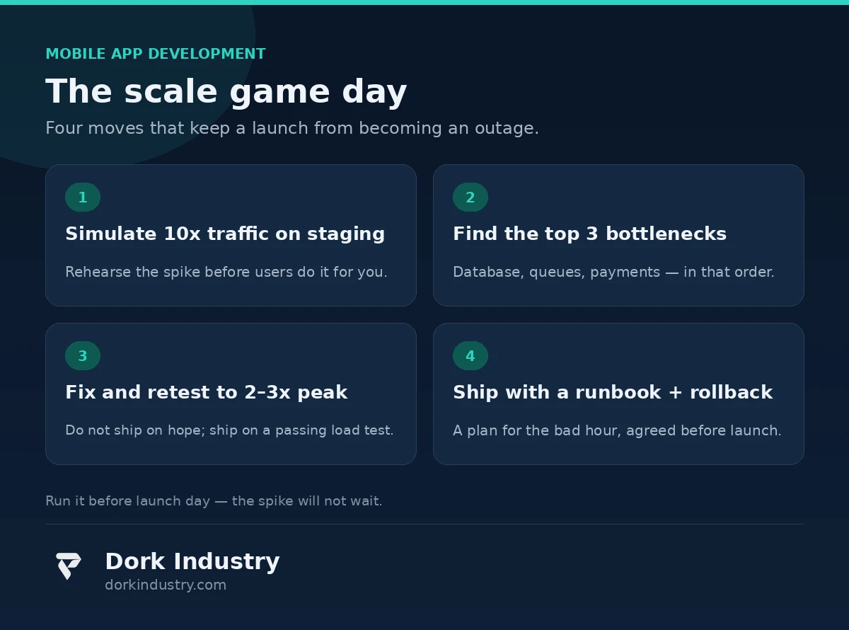 Scale game day plan for mobile app development launches