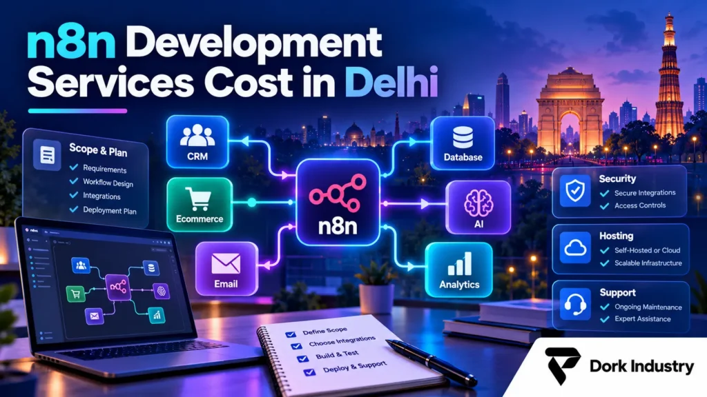 n8n development services cost in Delhi workflow automation planning by Dork Industry