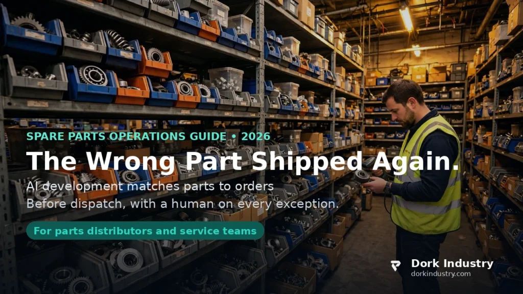 Photo-background report cover: AI development matching parts to orders before dispatch