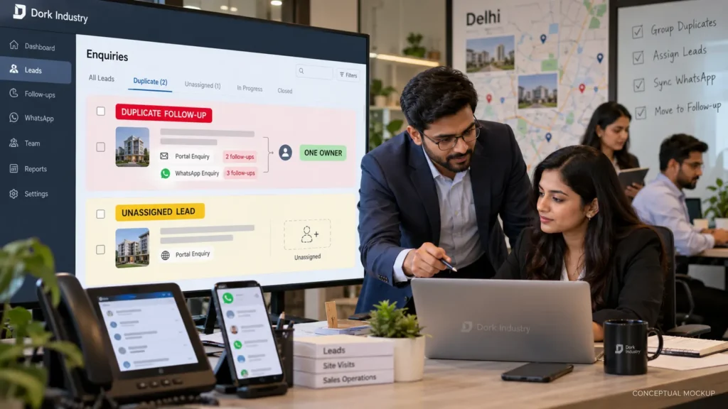 Real estate duplicate follow-ups and unassigned leads dashboard