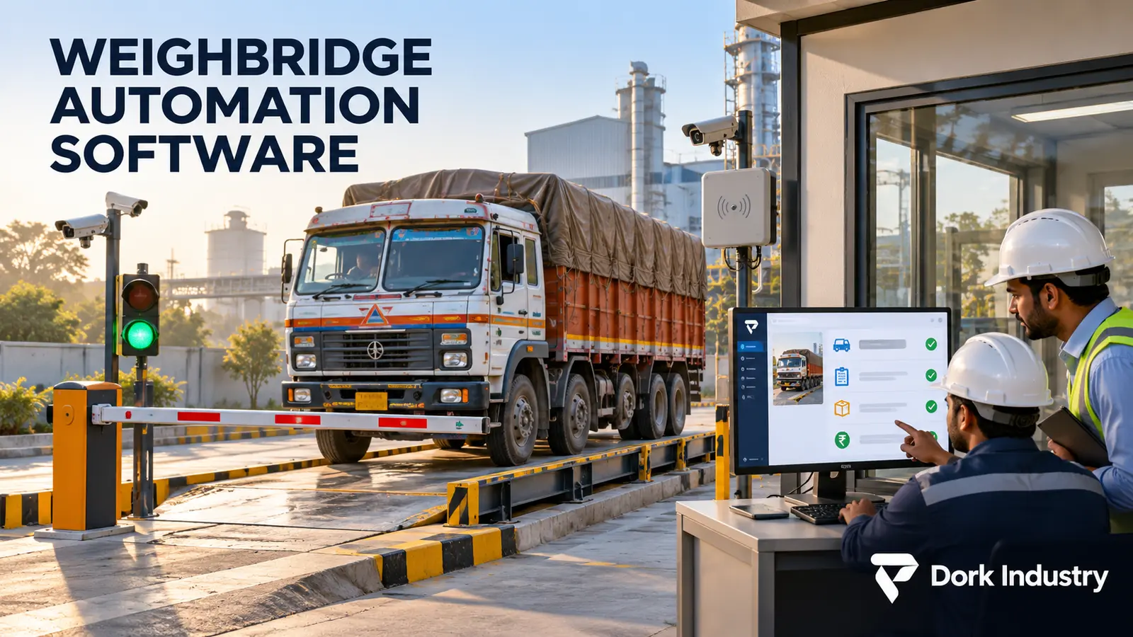 Weighbridge automation software at an Indian factory gate