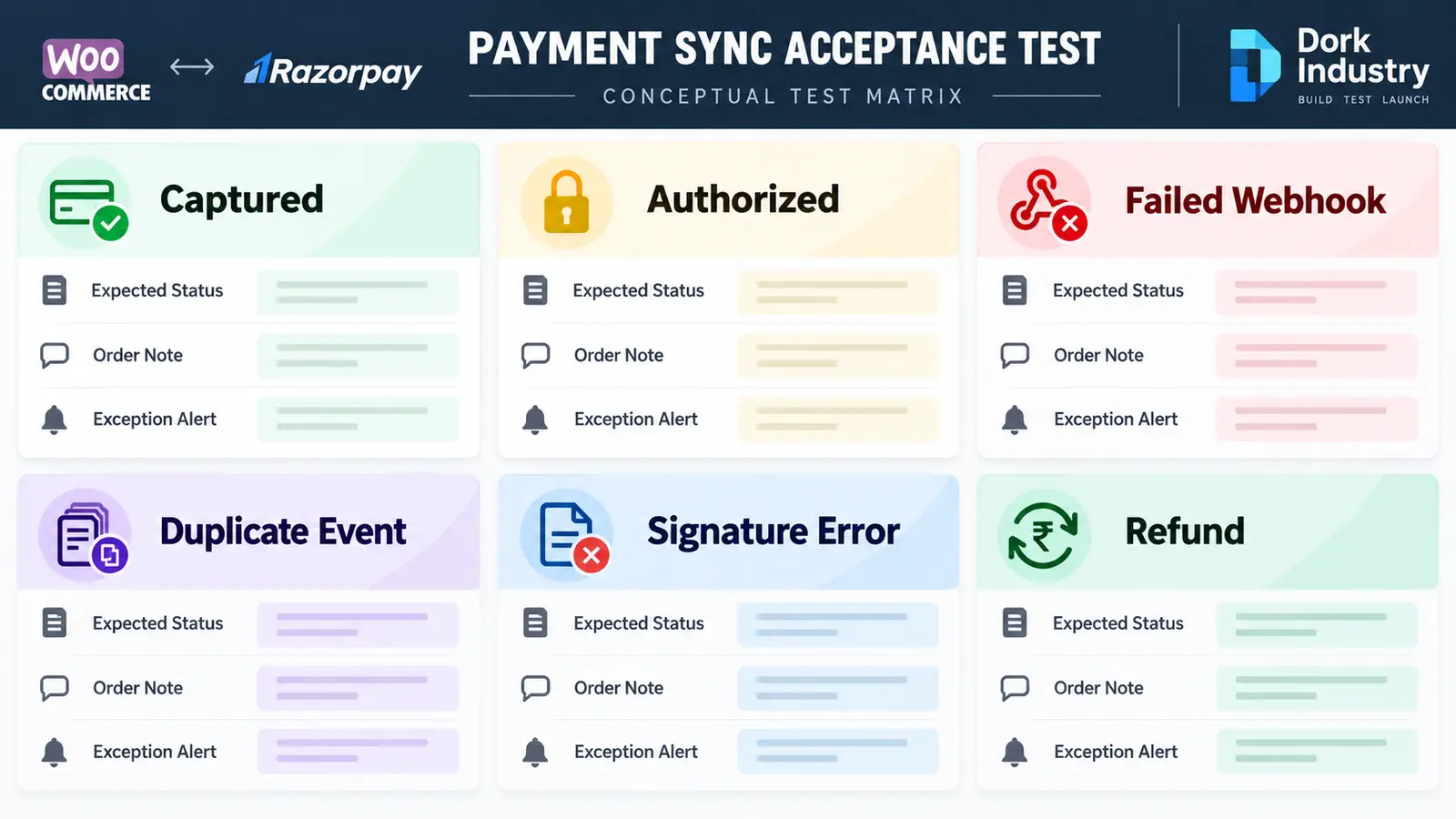 WooCommerce Razorpay payment synchronization acceptance test matrix